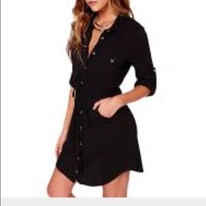 H&M Black Button Up Shirt Dress